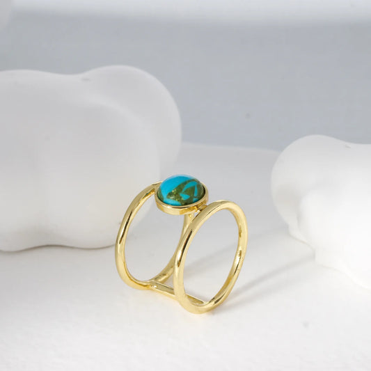 Mosenac™ Natural Turquoise Gold Ring