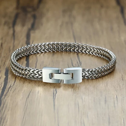 Silver Steel Punk Biker Bracelet