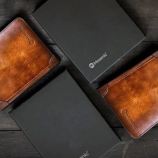 Mosenac™ Signature Stitch Leather Wallet