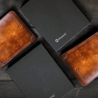 Mosenac™ Signature Stitch Leather Wallet